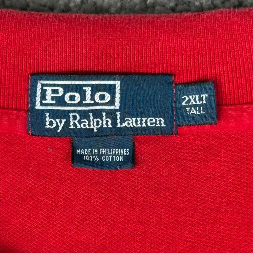 Polo Ralph Lauren Polo Shirt Mens 2XLT Tall Red Small Pony Short Sleeves Cotton